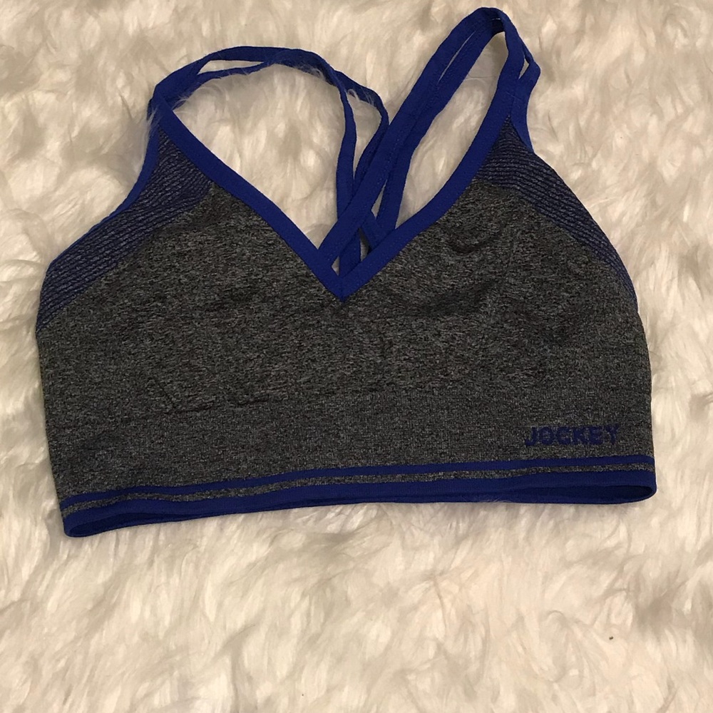 Like new Jockey sports bra grey blue sz S